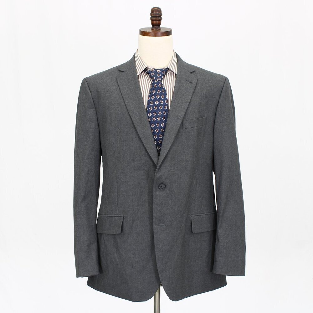 J. Ferrar 46L Gray Solid 2-Button Sport Coat Blazer Jacket G600